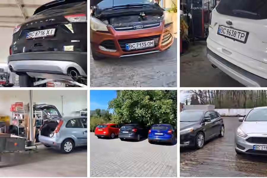 Автомобілі Ford біля та всередині F-Brothers Lviv